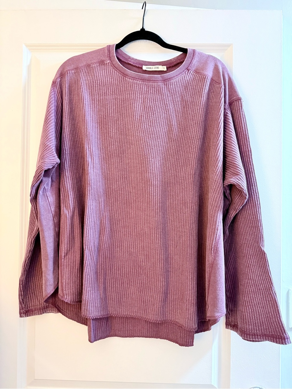 Double Zero Ribbed Long Sleeve Top